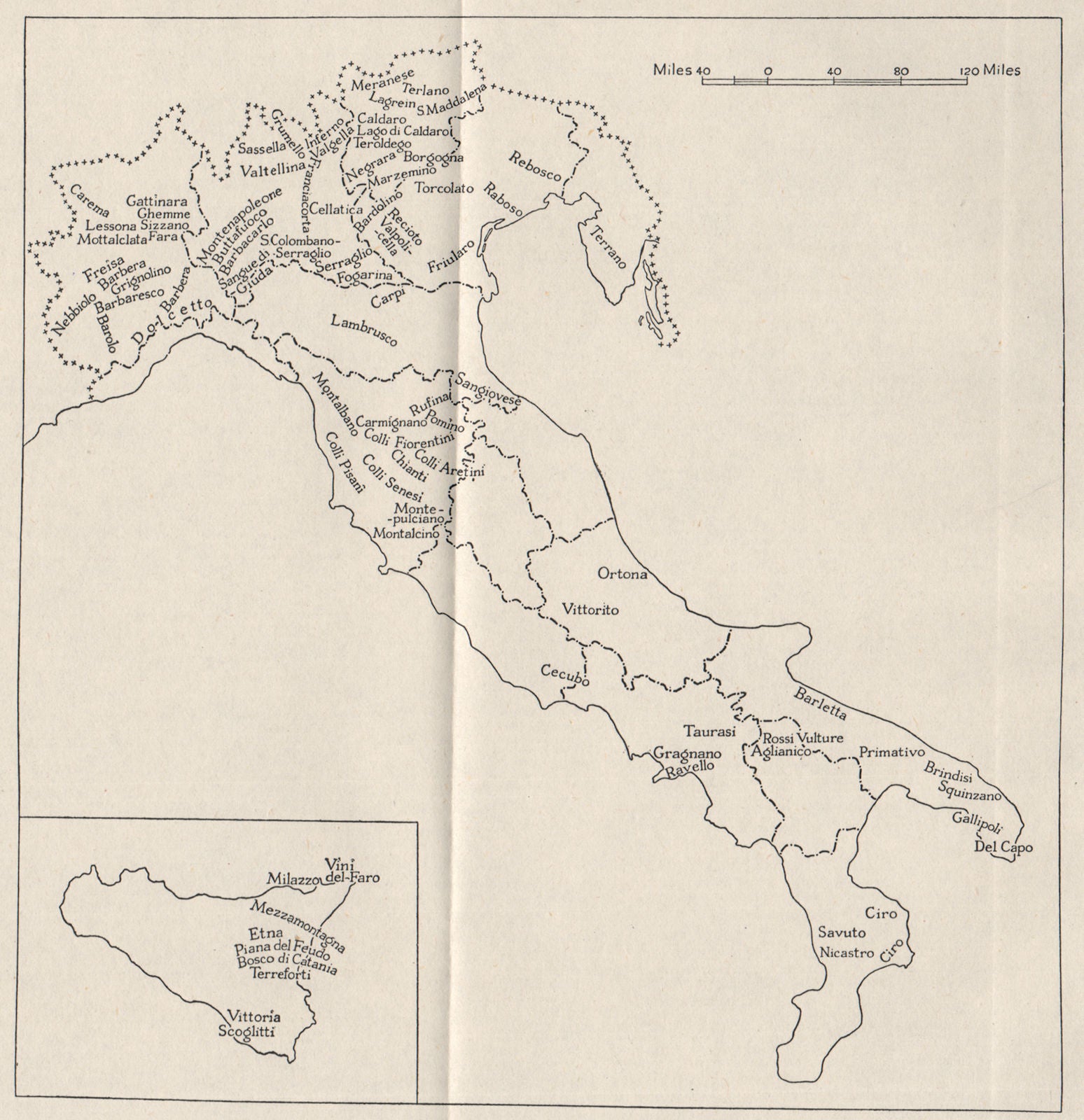ITALY. Red wine regions. WW2 ROYAL NAVY INTELLIGENCE MAP 1945 old vintage
